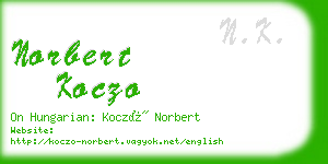 norbert koczo business card